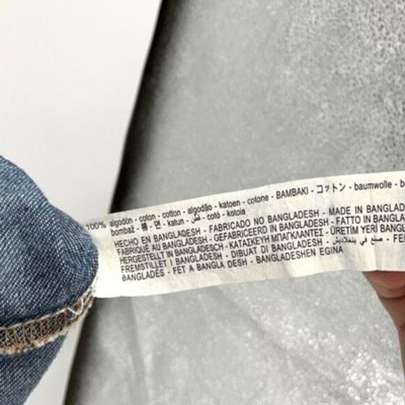 Zara Womens Medium Wash Blue Puff Sleeves Button Front Denim Romper XS - Picture 9 of 11